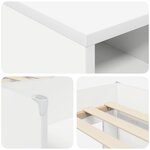 vidaXL Cadre de lit en loft avec armoire 3 Pièces Blanc Bois d'ingénierie