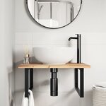 vidaXL Étagère de vasque murale acier et bois massif d'acacia