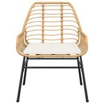 vidaXL Ensemble à manger jardin coussins 7Pièces marron poly rotin verre