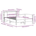 vidaXL Lit bibliothèque sans matelas cire marron 140x190 cm pin massif