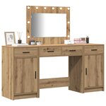 vidaXL Table de Toilette avec tiroir 3 Pièces Marron Bois d'ingénierie