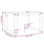 vidaXL Pieds de table basse cadre en O 50x40x38 cm acier