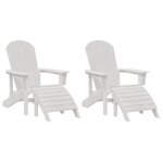 Chaises Adirondack vidaXL avec repose-pieds 2 Pièces Blanc HDPE