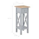 vidaXL Table d'appoint Gris 27 x 27 x 65 5 cm Bois