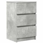 vidaXL Table de chevet avec 3 tiroirs gris béton 39x35x65 cm
