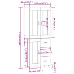 vidaXL Buffet haut Blanc 69 5x34x180 cm Bois d'ingénierie