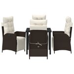 vidaXL Ensemble de 5 pièces de salle à manger de jardin Rattan Poly marron