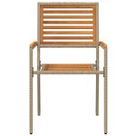 Chaises de jardin empilables vidaXL avec coussins (2 Pièces) - Beige en poly rattan