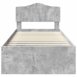 vidaXL Cadre de lit avec tête de lit Gris Béton 75 x 190 cm Pin massif