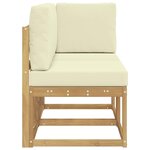 vidaXL Canapé d’extérieur milieu et coin avec coussin 2 Pièce Blanc