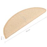 vidaXL Tapis de marches d'escalier 15 Pièces Crème 56x17x3 cm