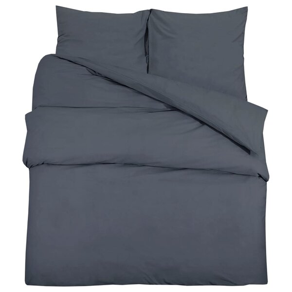 vidaXL Ensemble de housse de couette Anthracite 220x240 cm Coton