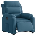 vidaXL Fauteuil inclinable électrique bleu velours