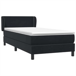 vidaXL Sommier à lattes de lit avec matelas noir 100x220 cm velours