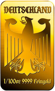 Monnaie GERMAN EAGLE FLAG 1/100 Oz Lingot Or (PRÉCOMMANDE)