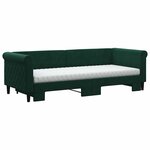 vidaXL Lit de jour avec gigogne et matelas vert foncé 80x200cm velours