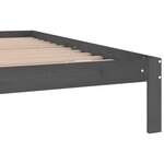 vidaXL Cadre de lit Gris Bois de pin massif 200x200 cm