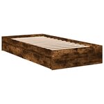 vidaXL Cadre de lit avec tiroirs sans matelas chêne fumé 100x200 cm