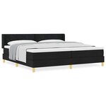 vidaXL Lit à ressorts avec matelas Noir et Blanc 200 x 200 cm Mousse