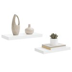 vidaXL Étagère murale flottante 2 Pièces Blanc brillant 50x23x3 8 cm MDF