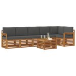 vidaXL Ensemble de canapé d'angle 7 Pièces Naturel et Anthracite