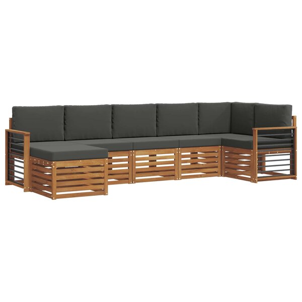 vidaXL Ensemble de canapés d'extérieur 7 pc Naturel et Anthracite