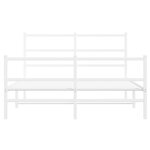 vidaXL Cadre de lit métal sans matelas et pied de lit blanc 135x190 cm