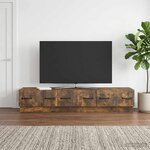 vidaXL Meuble TV Chêne fumé 147 x 34 5 x 27 cm Bois d'ingénierie