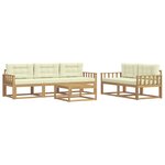 vidaXL Ensemble de canapés d'extérieur 6 pc Blanc et crème