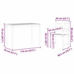 vidaXL Ensemble de salle à manger pour jardin 3 Pièces Marron
