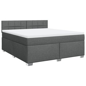 vidaXL Sommier à lattes de lit avec matelas Gris foncé 180x200cm Tissu