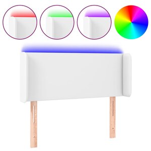 vidaXL Tête de lit à LED Blanc 83x16x78/88 cm Similicuir