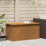 vidaXL Boîte de Rangement Extérieure Rouillé 100 x 50 5 x 50 cm Acier