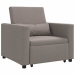 vidaXL Canapé Lit Simple avec des roues Taupe 90 x 165 x 87 cm tissu