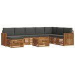 vidaXL Ensemble de canapés d'extérieur 9 pc Naturel et Anthracite
