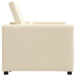 vidaXL Canapé-lit Simple Convertible 3-en-1 Crème Tissu