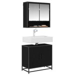 vidaXL Meuble de Lavabo de Salle de Bain Chêne noir 65 x 33 x 60 cm