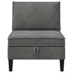 vidaXL Canapé moyen avec rangement Gris foncé Velours