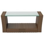 vidaXL Salon de jardin 8 Pièces avec coussins résine tressée marron