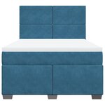 vidaXL Sommier à lattes de lit et matelas bleu 140x190 cm velours