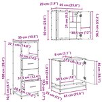 vidaXL Ensemble de mobilier de salle de bain 3 Pièces Bois Ancien