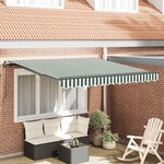 vidaXL Auvent Rétractable Vert et blanc 300 x 250 cm