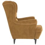 vidaXL Fauteuil marron velours