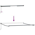 vidaXL Auvent rétractable anthracite et blanc 4x3 m tissu et aluminium