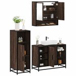 vidaXL Ensemble de meubles de salle de bain 3 Pièces Chêne marron