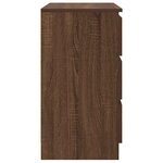 vidaXL Buffet avec tiroir chêne brun 71x35x65 cm bois d'ingénierie