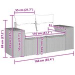vidaXL Canapé de jardin 2 places avec coussins gris résine tressée