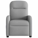 vidaXL Fauteuil de massage inclinable électrique gris clair tissu