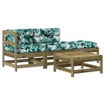 vidaXL Salon de jardin 4 Pièces avec coussins bois de pin imprégné