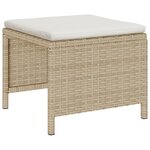 vidaXL Ensemble de canapé extérieur Beige et crème Rotin et tissu Moyen